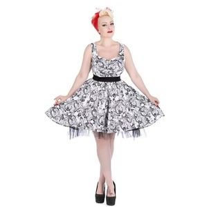 Hearts & Roses Garden of Skulls Swing Dress